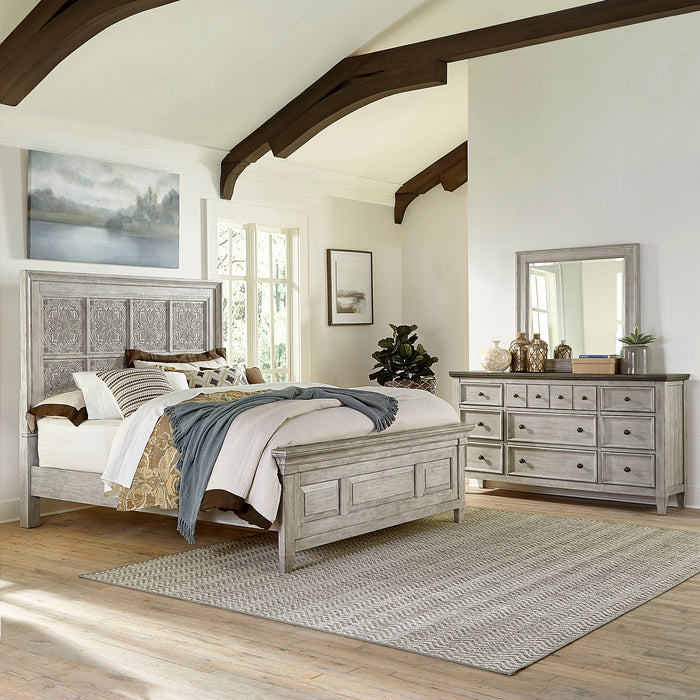 Heartland - Farmhouse - Panel Bed, Dresser & Mirror Set