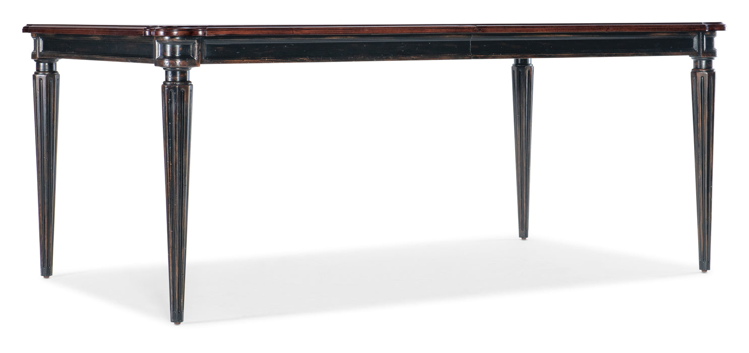 Charleston - Rectangle Leg Dining Table With 2-22in leaves - Dark Brown