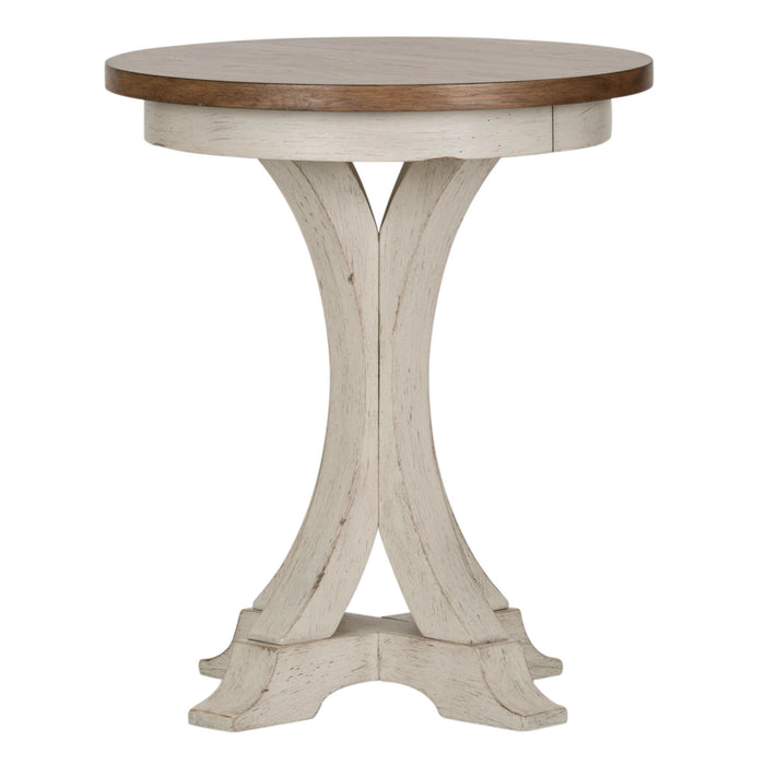 Farmhouse Reimagined - Round Chair Side Table - White