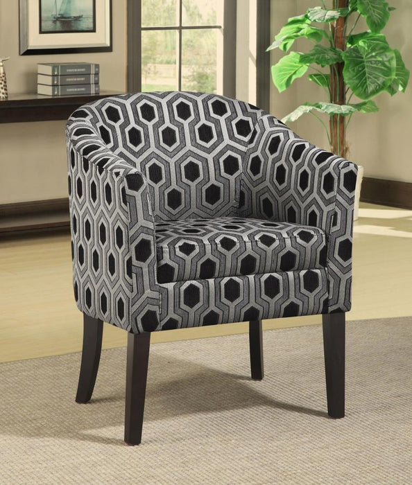 Jansen - Hexagon Patterned Accent Chair - Grey and Black