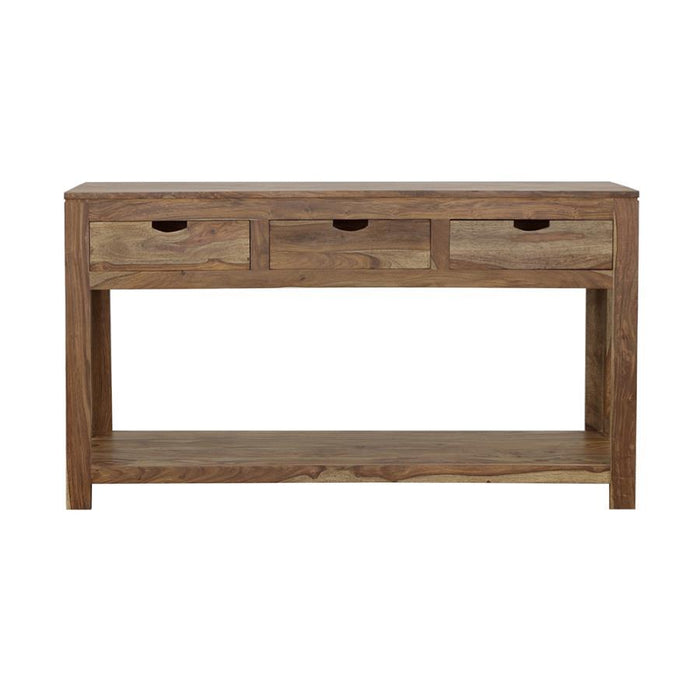 Esther - 3-Drawer Storage Console Table - Natural Sheesham