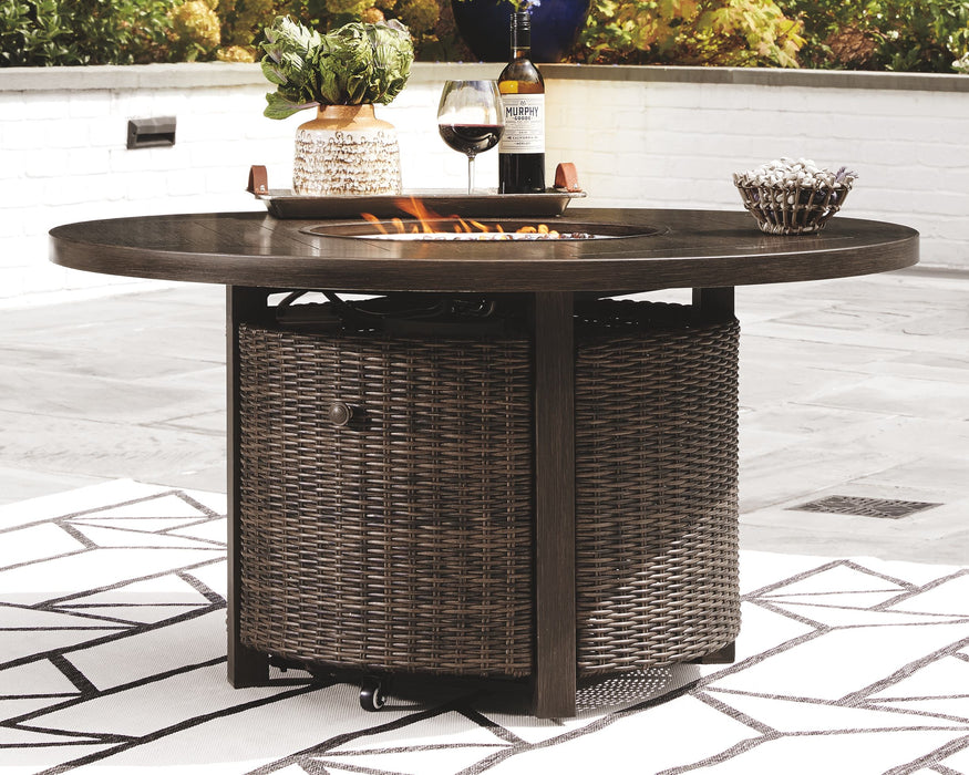 Paradise - Medium Brown - Round Fire Pit Table