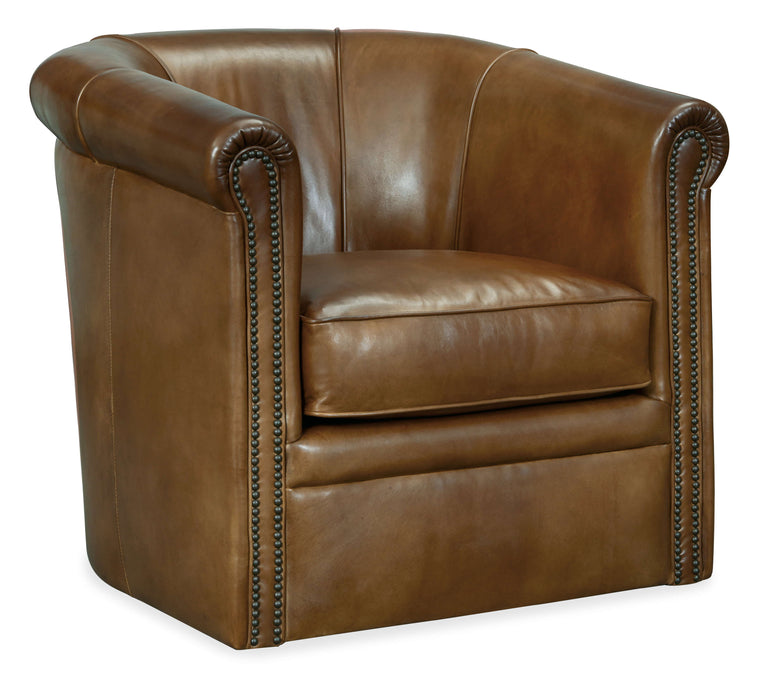Axton - Swivel Leather Club Chair