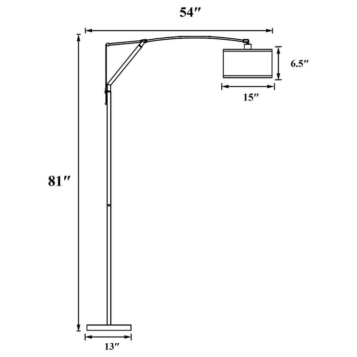 Moniz - Adjustable Arched Arm Floor Lamp - Chrome And White