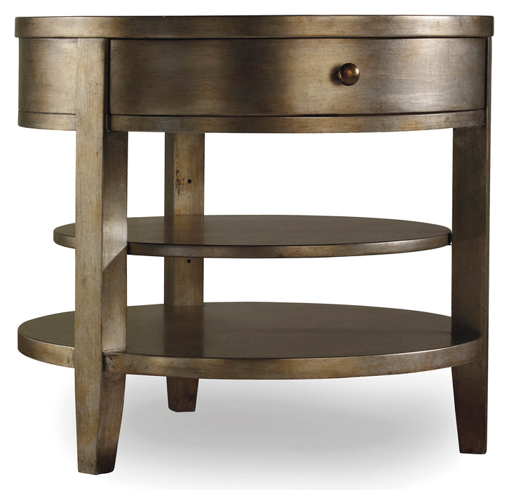 Sanctuary - 1-Drawer Round Lamp Table - Visage