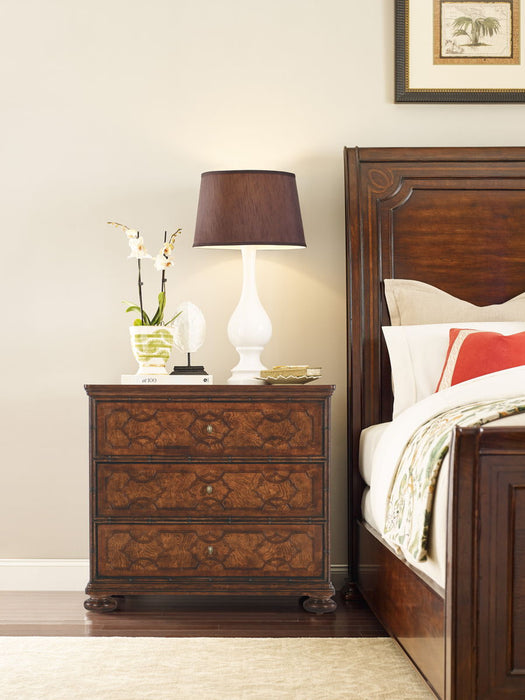 Charleston - Three-Drawer Wood Nightstand - Dark Brown