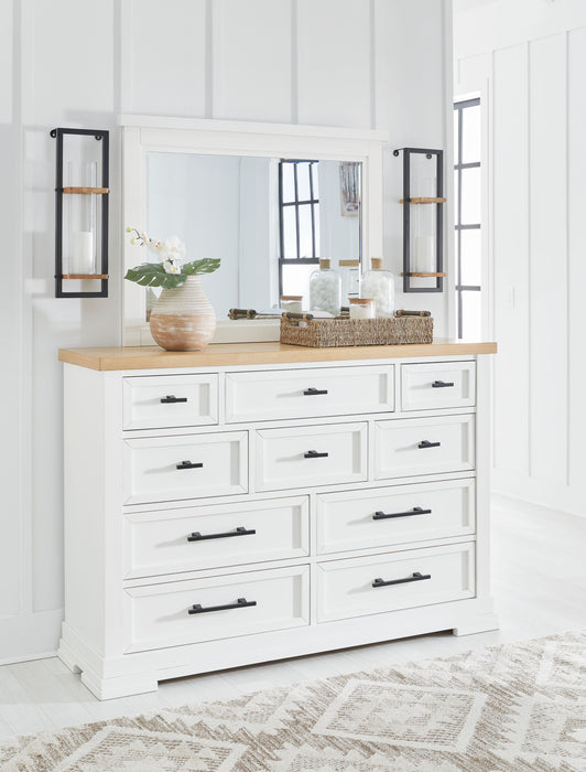 Ashbryn - White / Natural - Dresser And Mirror